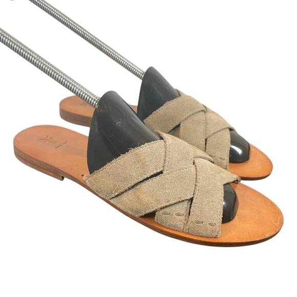 FRYE SANDALS CARLA CRISS CROSS OPEN TOE CASUAL SLIDE ASH SZ 7 AESTHETIC BOHO - Picture 12 of 16